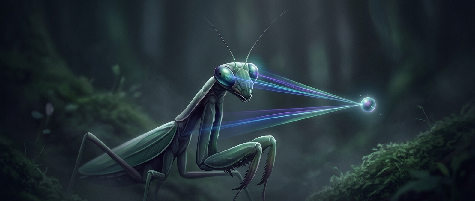 Mantises feature highly specialized stereoscopic vision