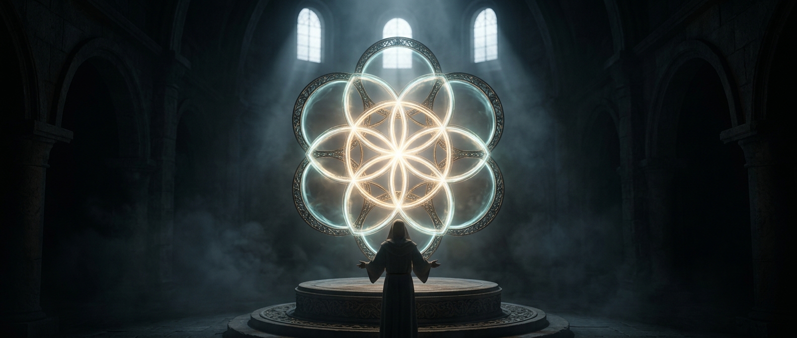 Thirteen circles construct the intricate fruit of life