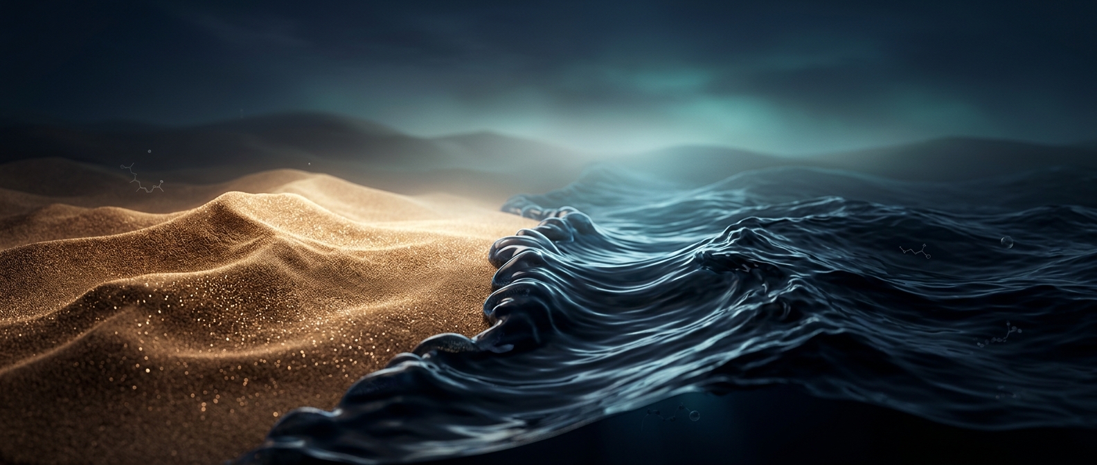 Sand that comes out of water completely dry