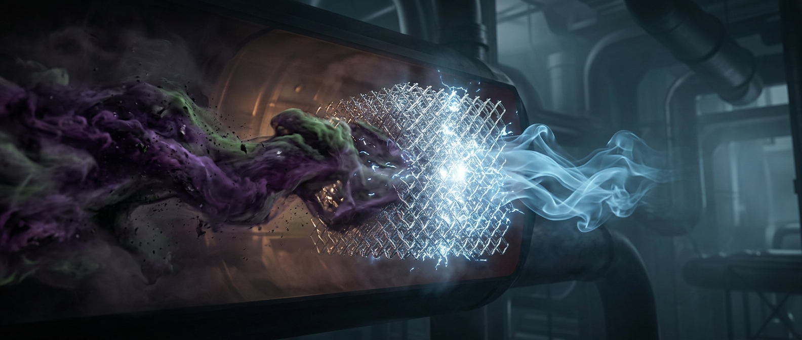 Platinum chemically forces toxic exhaust to become harmless