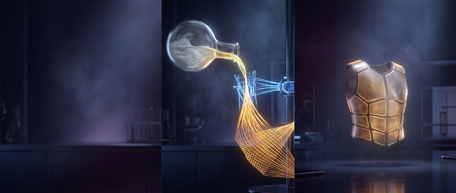 Kevlar starts as an unimpressive cloudy liquid