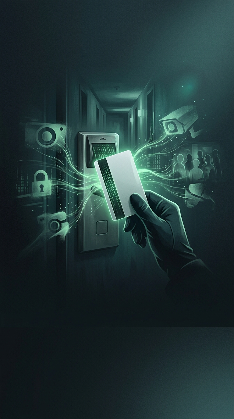 What genuinely creepy design flaw exists in almost every magnetic strip hotel room key card?