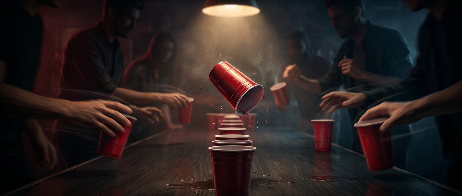 Flip cup tests alcohol poisoning efficiency