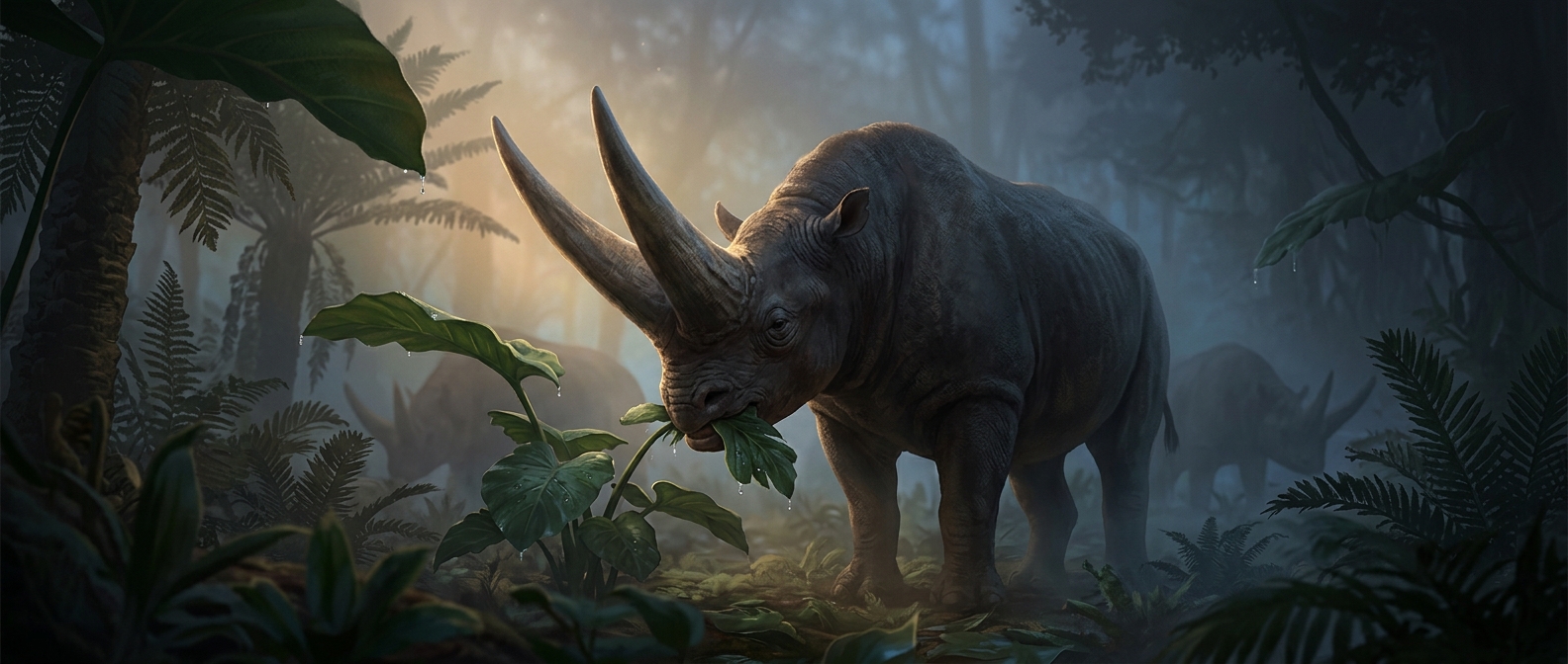 This horned giant was a peaceful herbivore