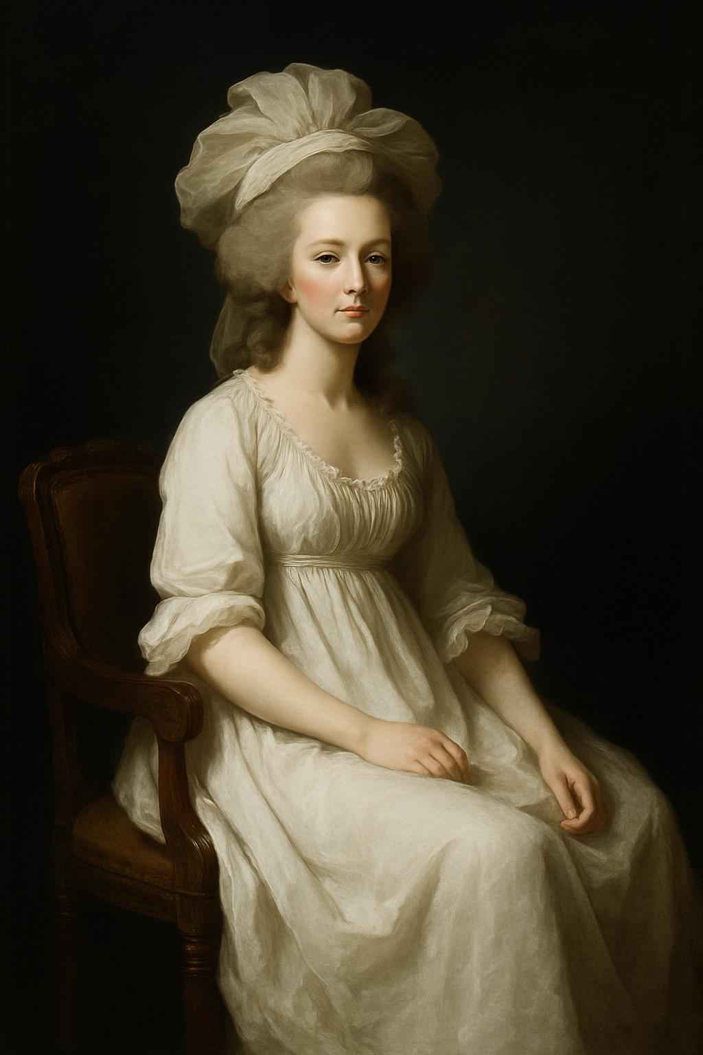 DRESS THAT TOPPLED A KING — In 1780s France, Queen Marie Antoinette posed wearing a simple white muslin dress for a portrait.
