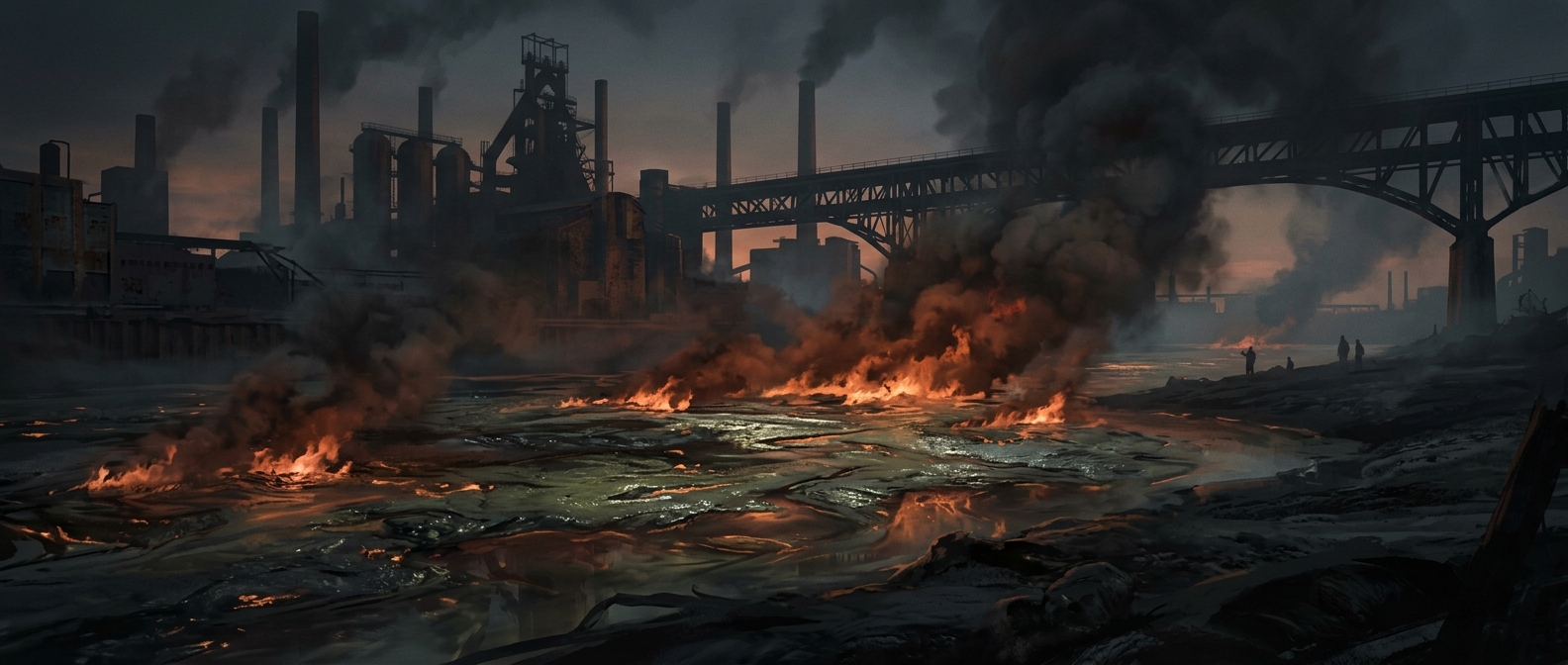 The river that caught fire from pollution