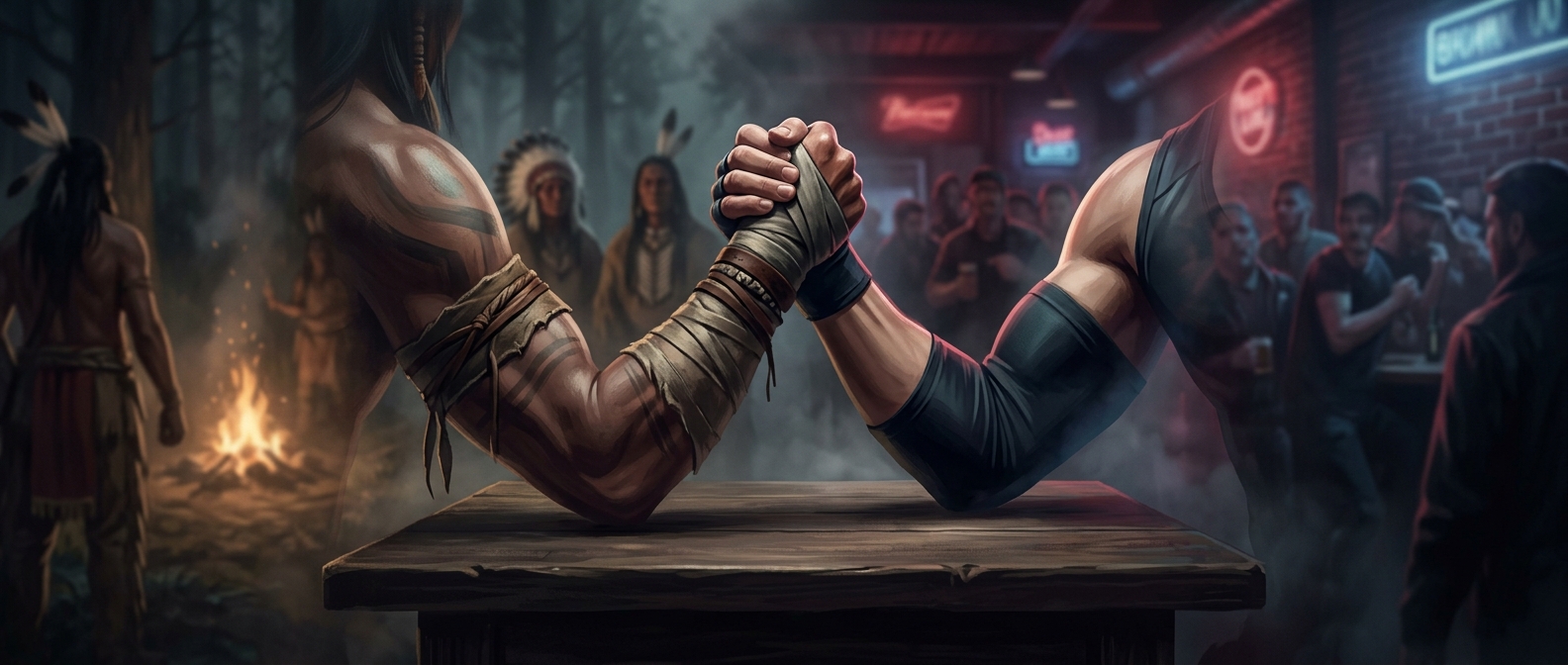 Arm wrestling began as a test of endurance