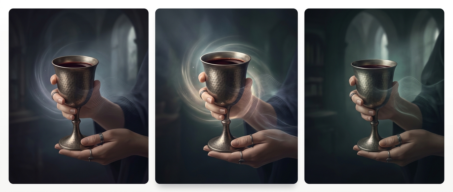 Drinking from metal goblets absorbs vibrations
