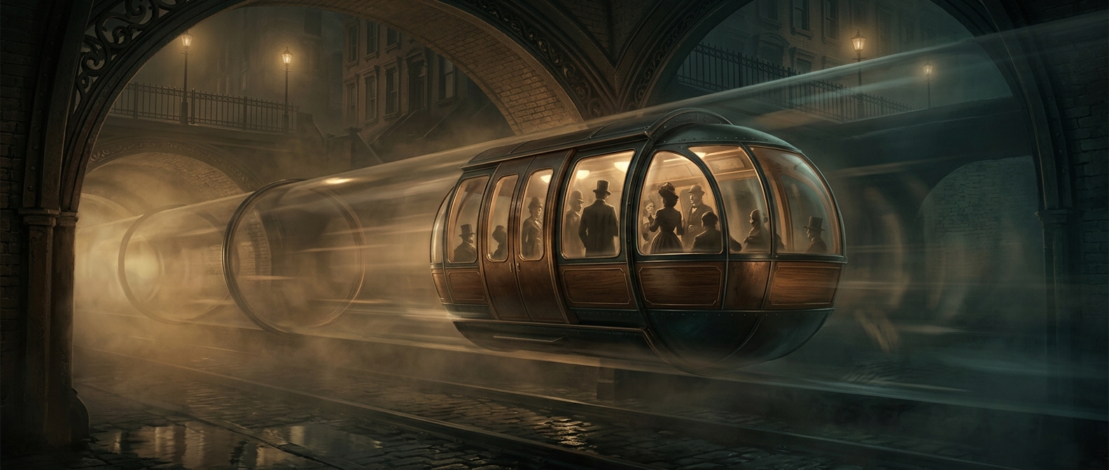 The subway that blew passengers through a tube