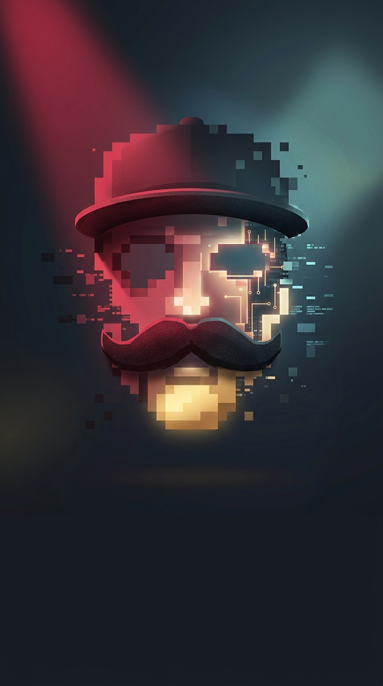 What is the aggressively practical reason Super Mario was originally designed with a thick mustache and a hat?