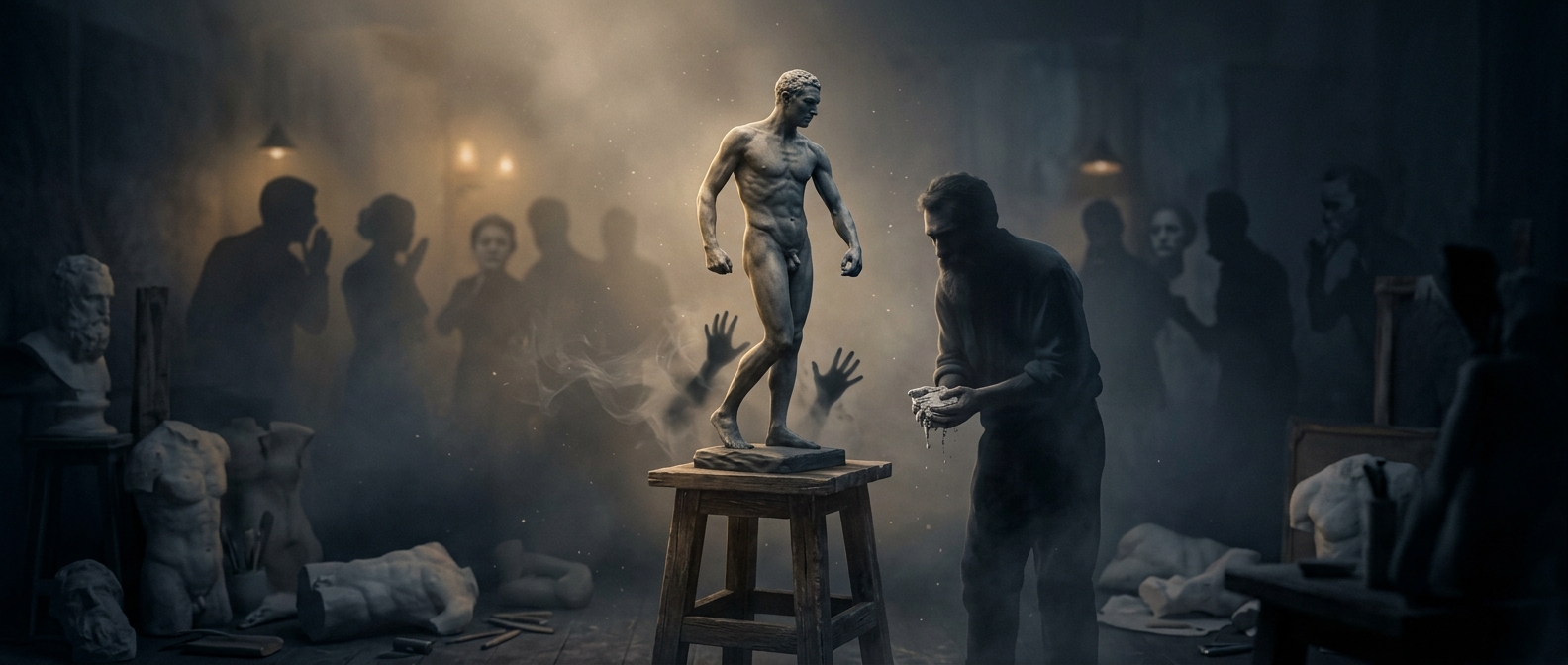 Rodin was accused of casting sculptures on living models