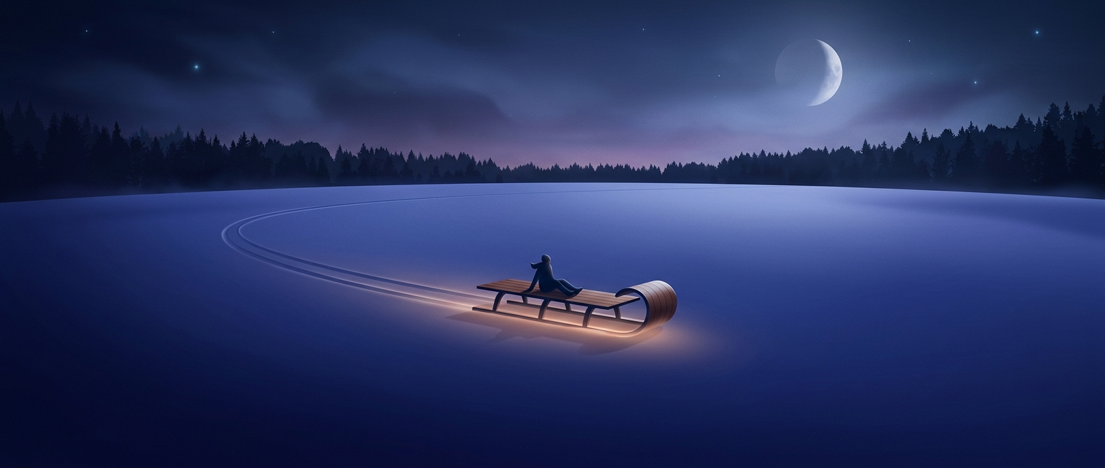 Toboggans slide directly on snow without runners