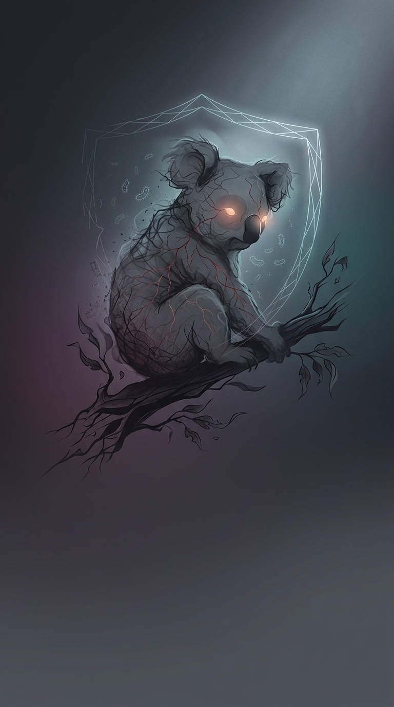Koalas are currently facing a massive population crisis due to an epidemic of sexually transmitted chlamydia, which causes blindness, severe bladder inflammation, and infertility.