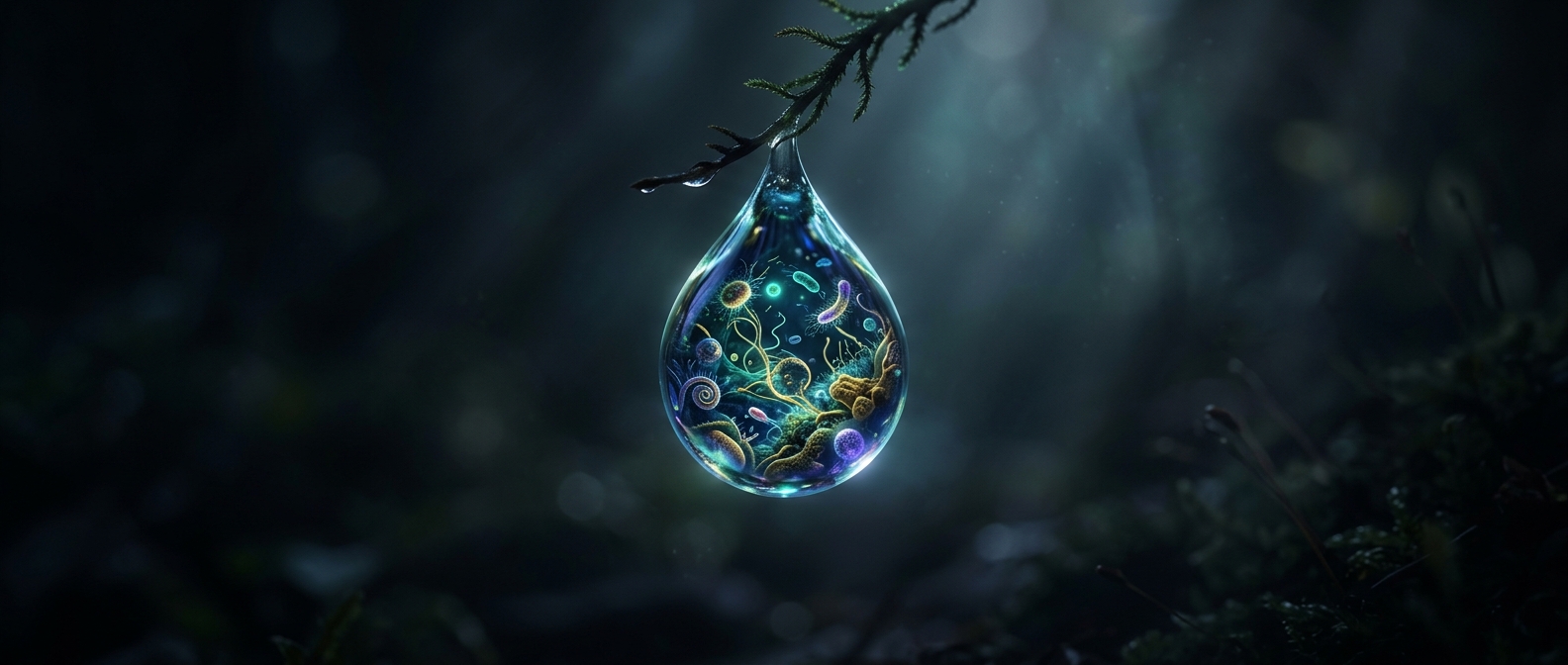 Alien microscopic world inside a single drop