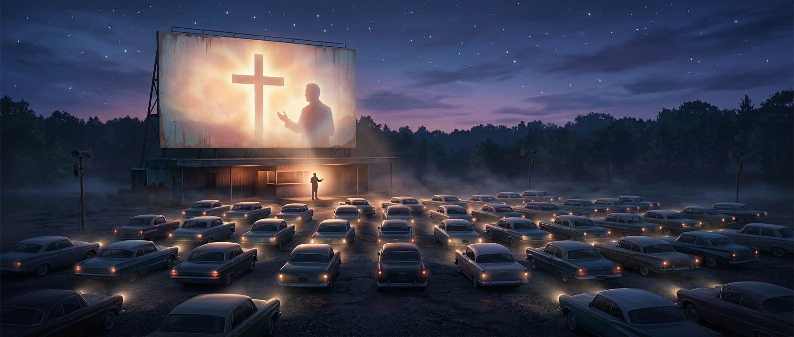 When churches held services at drive-in theaters