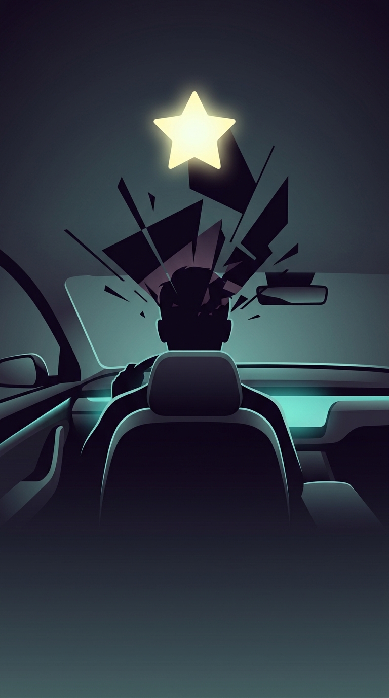 In the ruthless world of rideshare apps, why is a driver sitting at a 4.6-star rating secretly terrified?