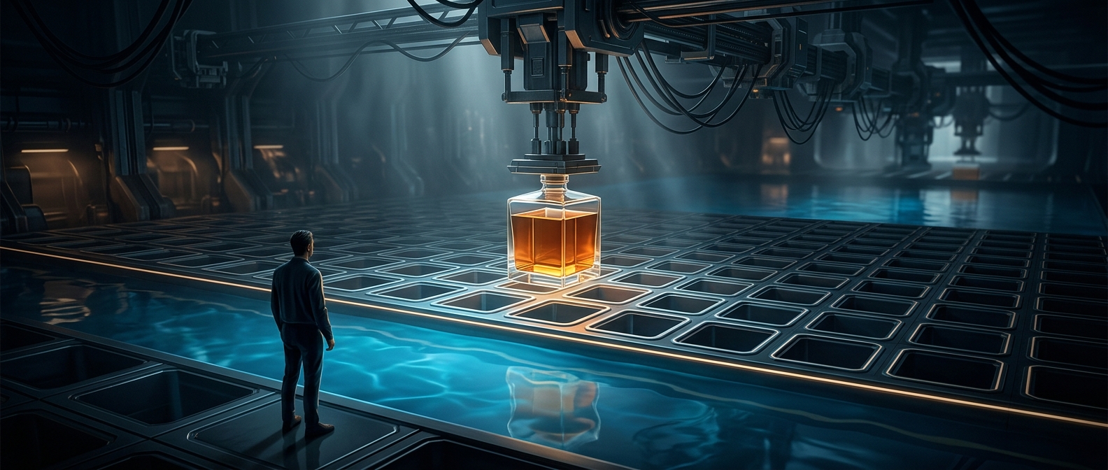Strict supply chain logistics dictating the exact physical dimensions of liquid containers