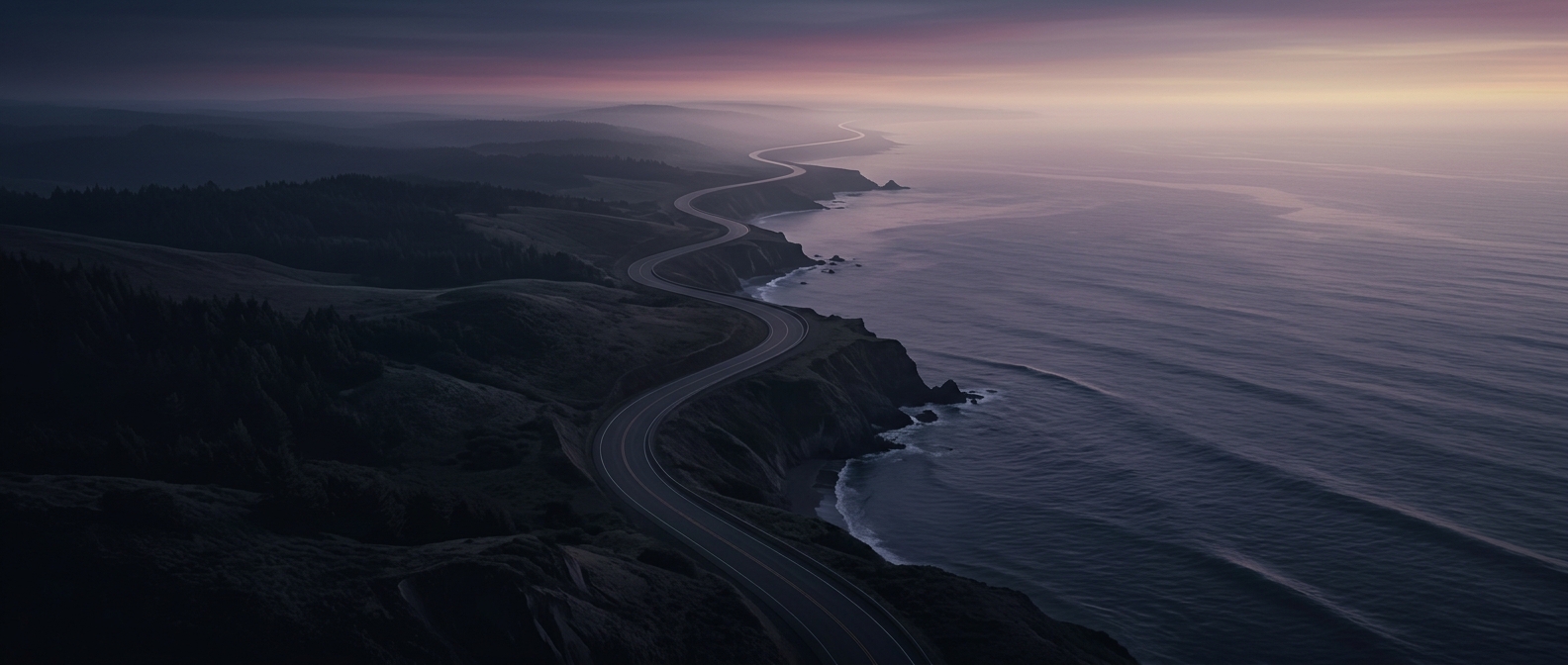 US highway 1 boldly stretches down the entire coastline