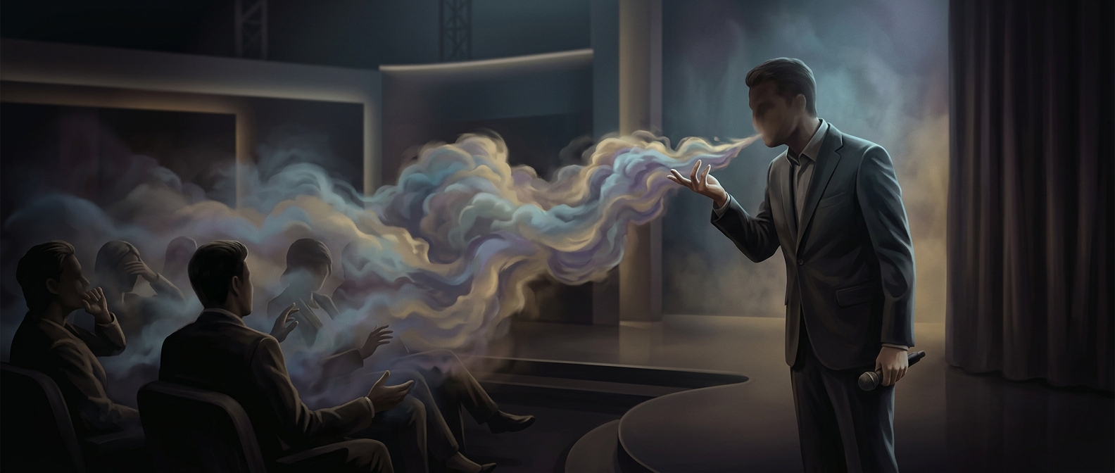 Blowing smoke directly into guest faces