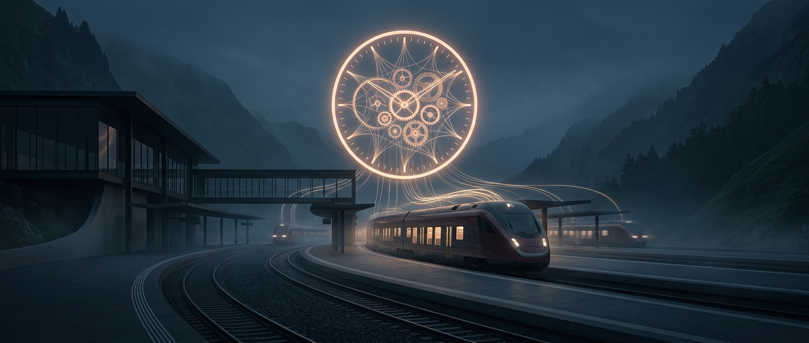 Why Swiss trains leave on the exact minute