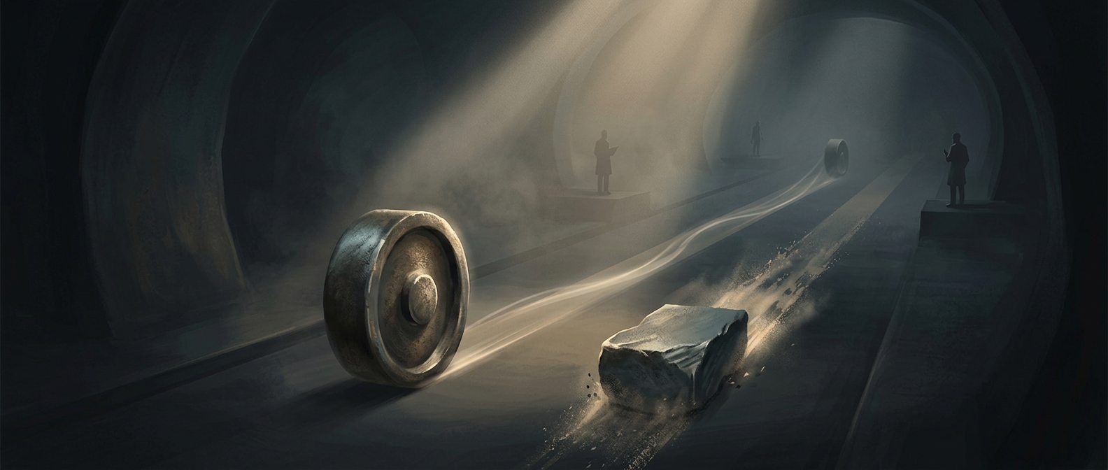 Rolling objects lose drastically less momentum than sliding