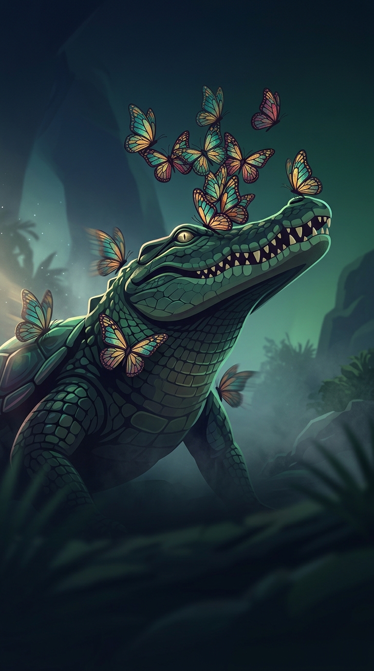 Why do beautiful swarms of butterflies intentionally land on the faces of crocodiles and turtles?