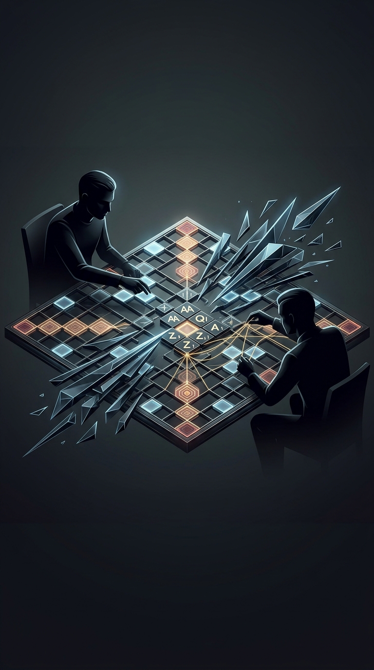 Соревнования по «Скраббл» (Scrabble) настолько агрессивны, что игроки запоминают тысячи малоизвестных и совершенно бесполезных слов из двух букв, просто чтобы использовать крошечные пустые места на доске.