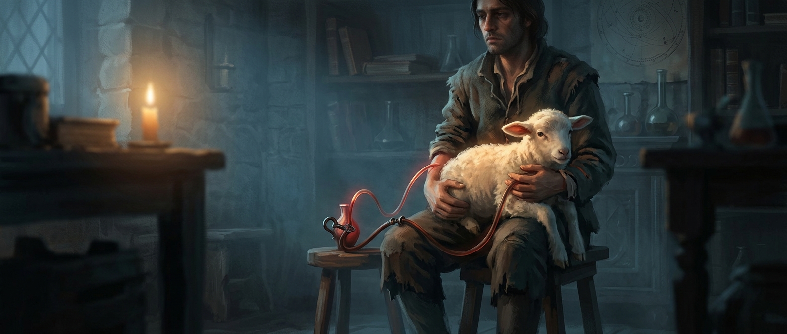 The first blood transfusion used sheep blood