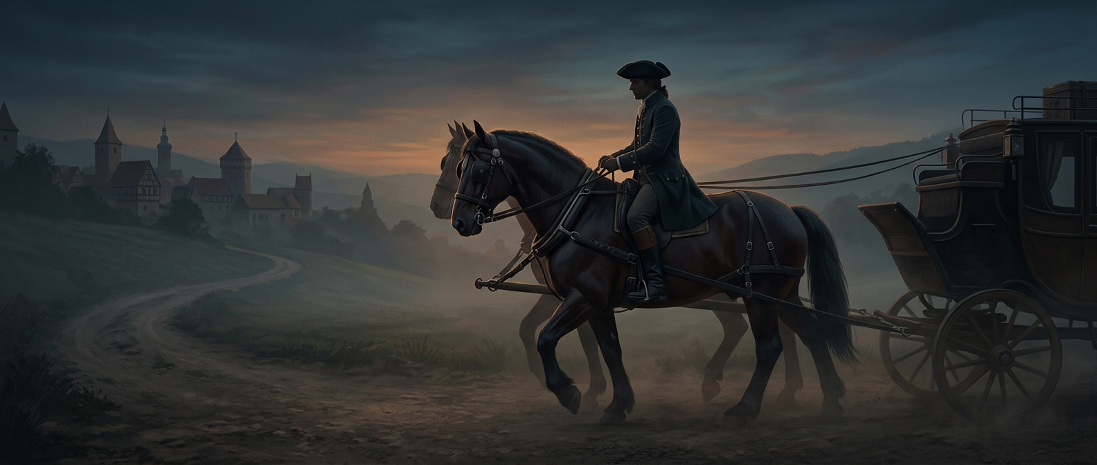 Postilions rode one of the pulling horses directly