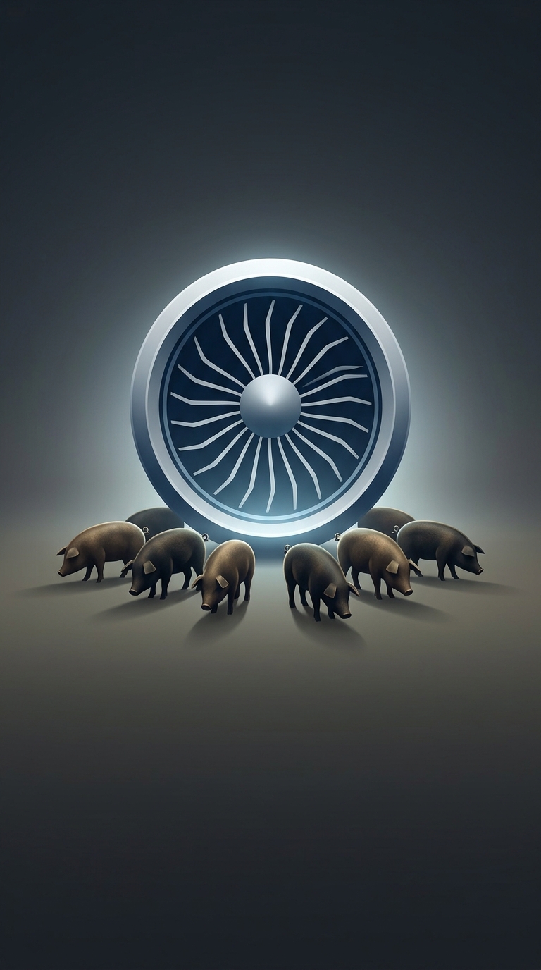 Amsterdam Schiphol airport employs a herd of twenty pigs to scavenge in the fields between runways in order to prevent geese from colliding with jet engines.