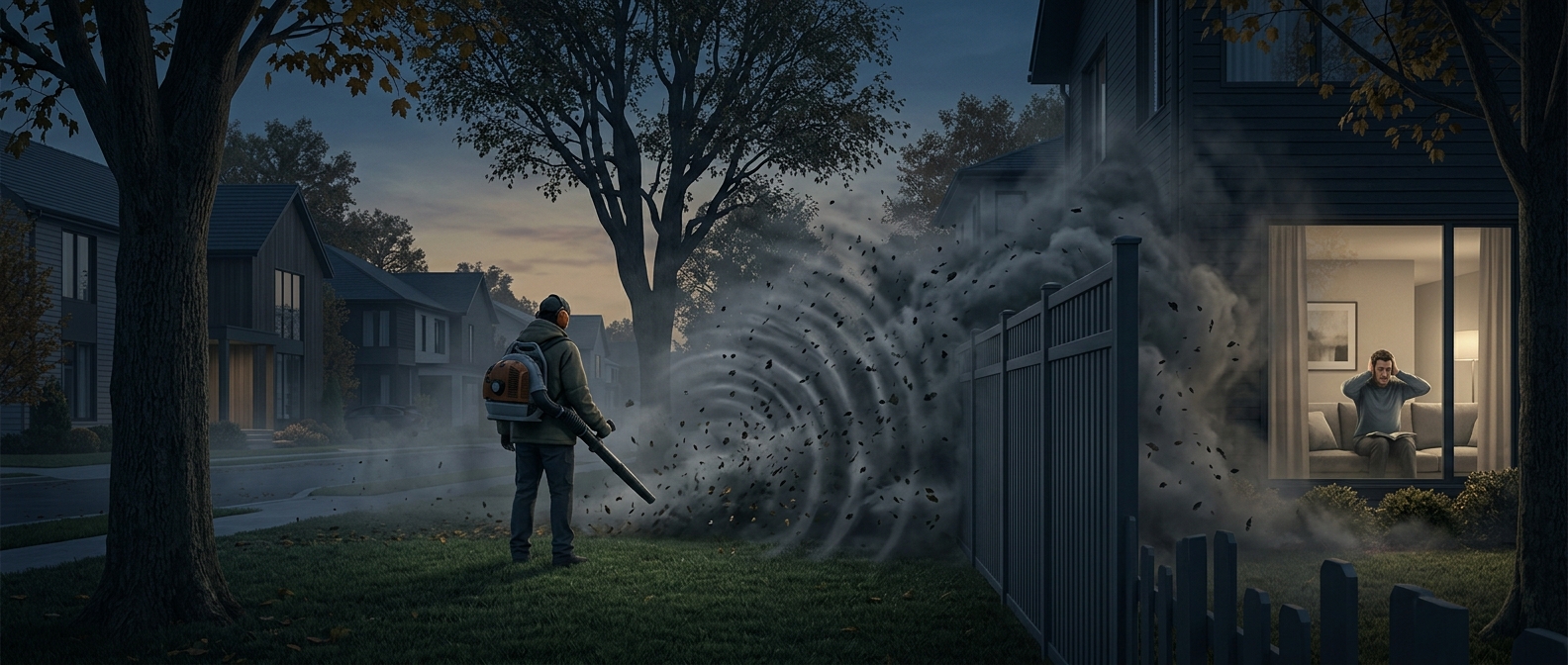 Why one leaf blower can annoy an entire neighborhood