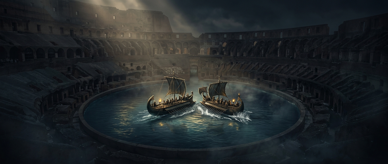 When Romans flooded the Colosseum for naval battles
