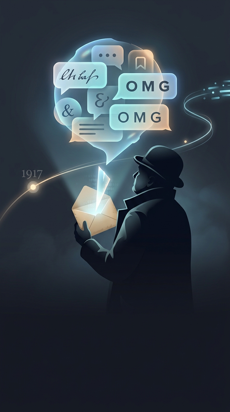 Internet slang isn't new. Which historical figure received a letter in 1917 containing the first recorded use of 'OMG'?