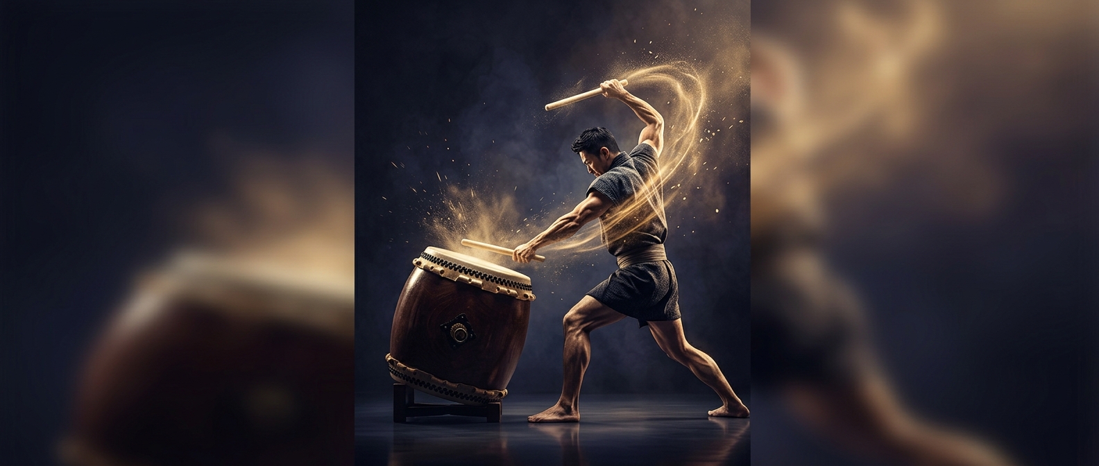Taiko drumming is a full body workout