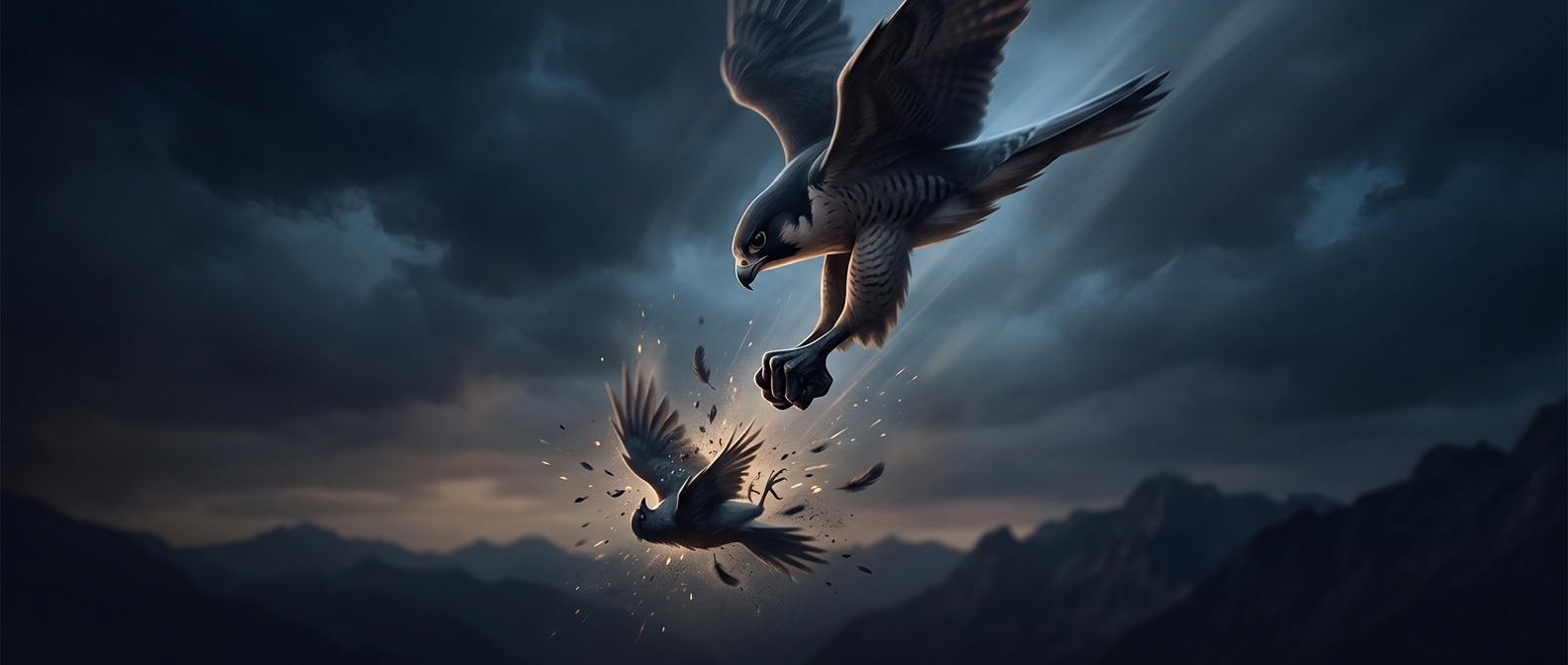 Why peregrine falcons punch their prey