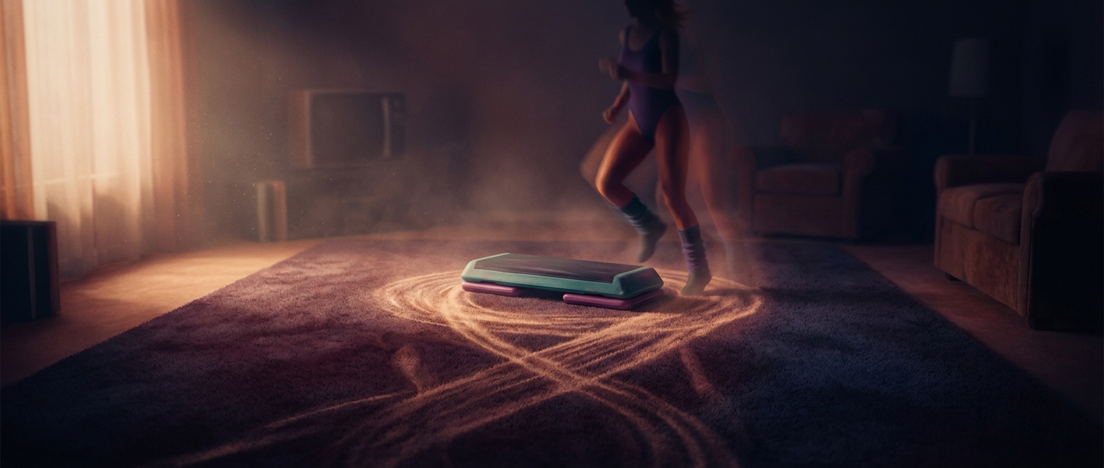 Step aerobics left rectangular scars on living-room carpets