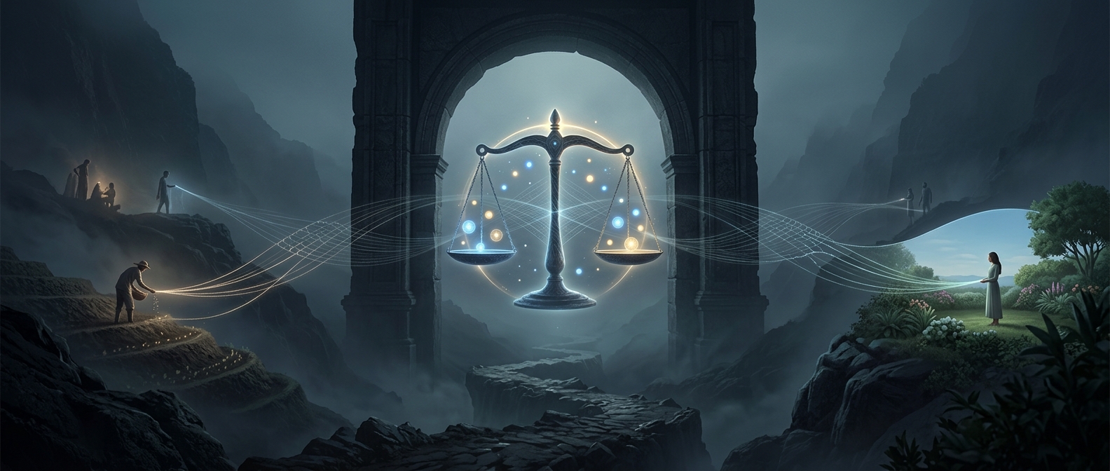 Karma ensures universal balance of action