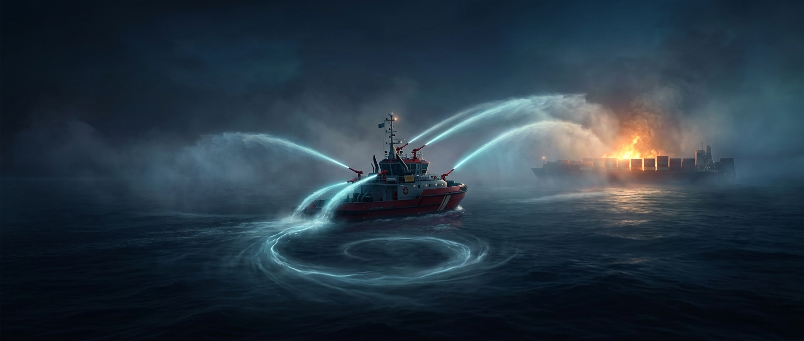Fireboats can draw endless water from the sea