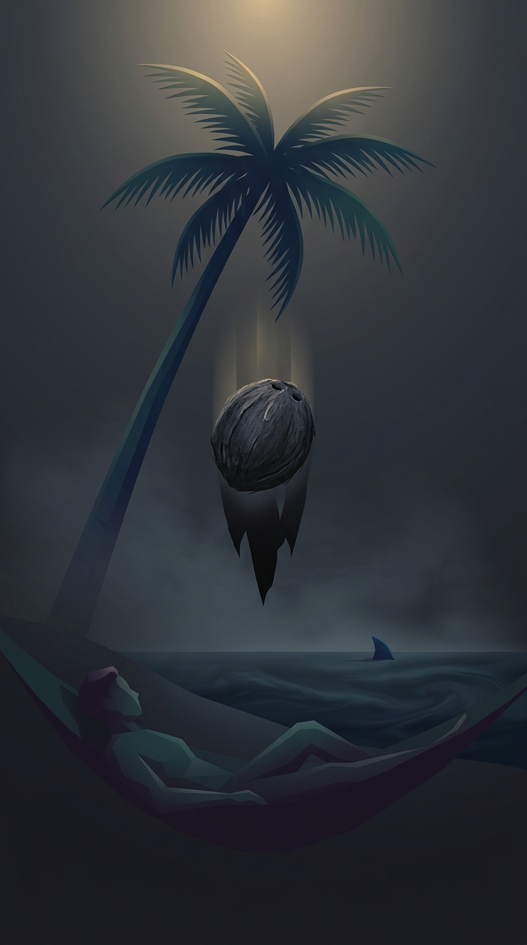 Falling coconuts are statistically far more likely to cause human fatalities on tropical vacations than unprovoked shark attacks.