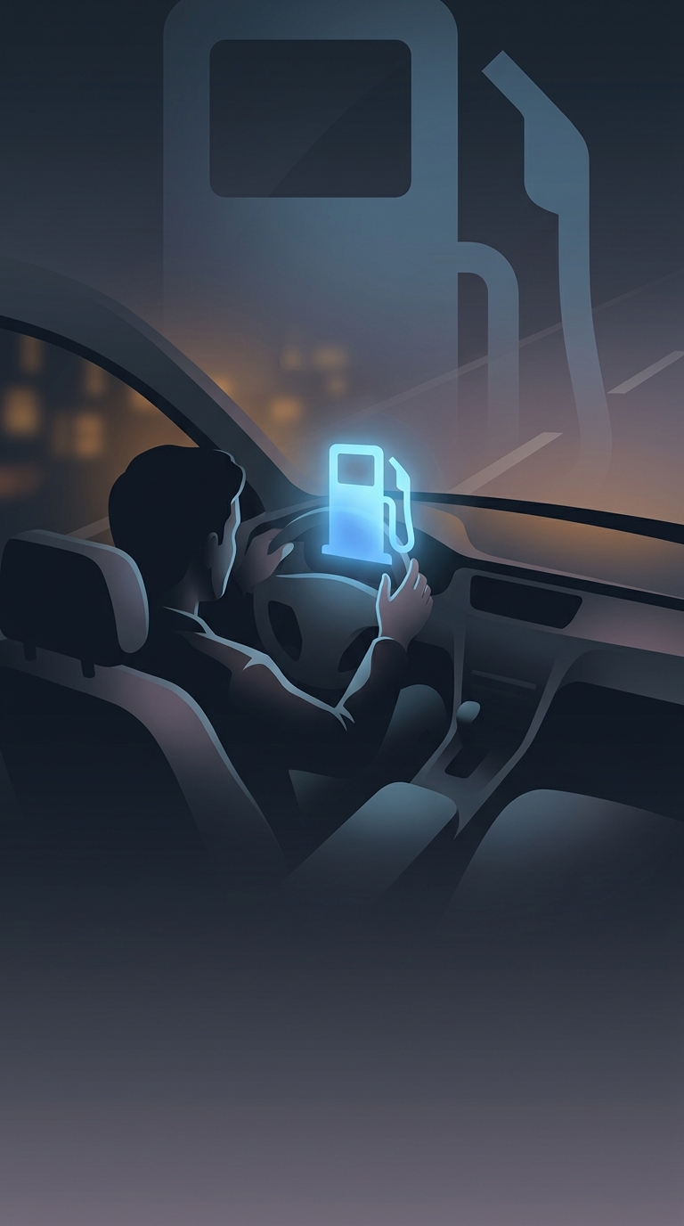 How does your car dashboard secretly tell you which side the gas tank is on without you leaving the car?