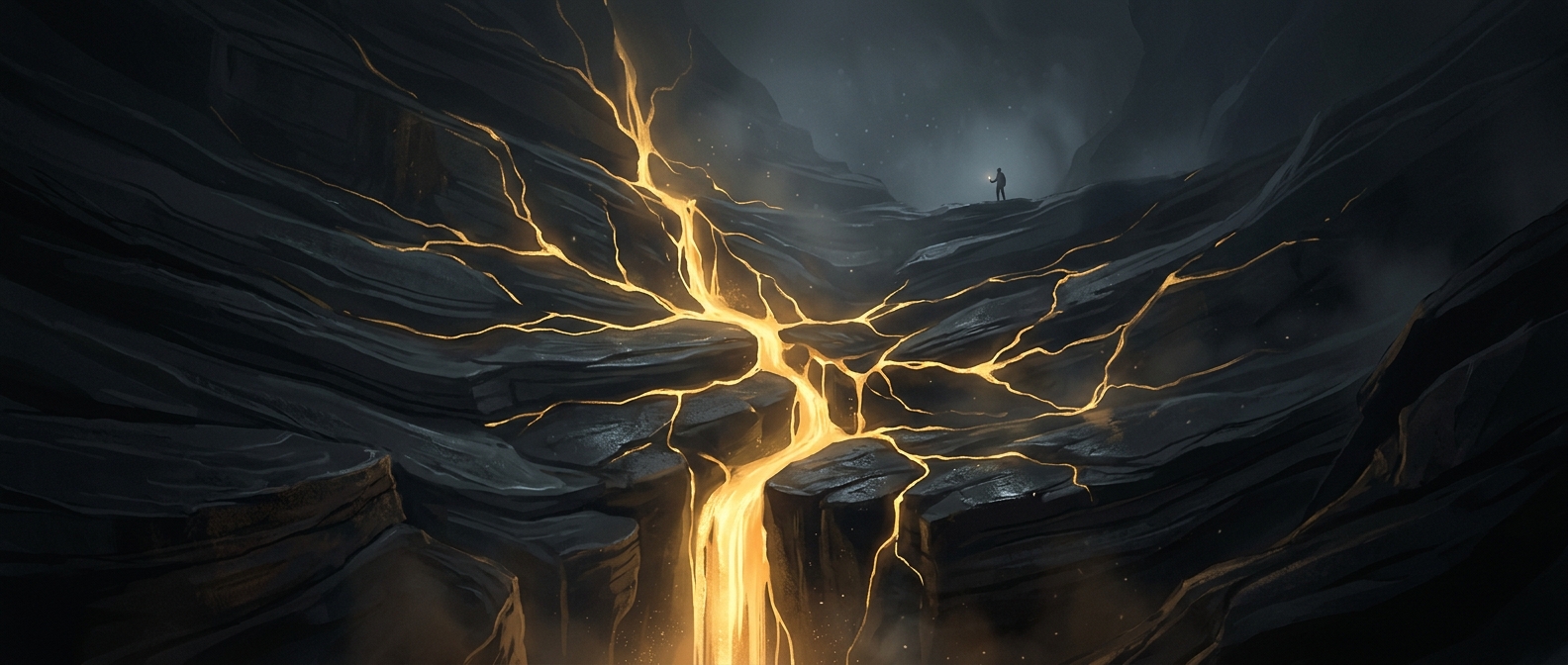 Gold is naturally deposited through geological veins