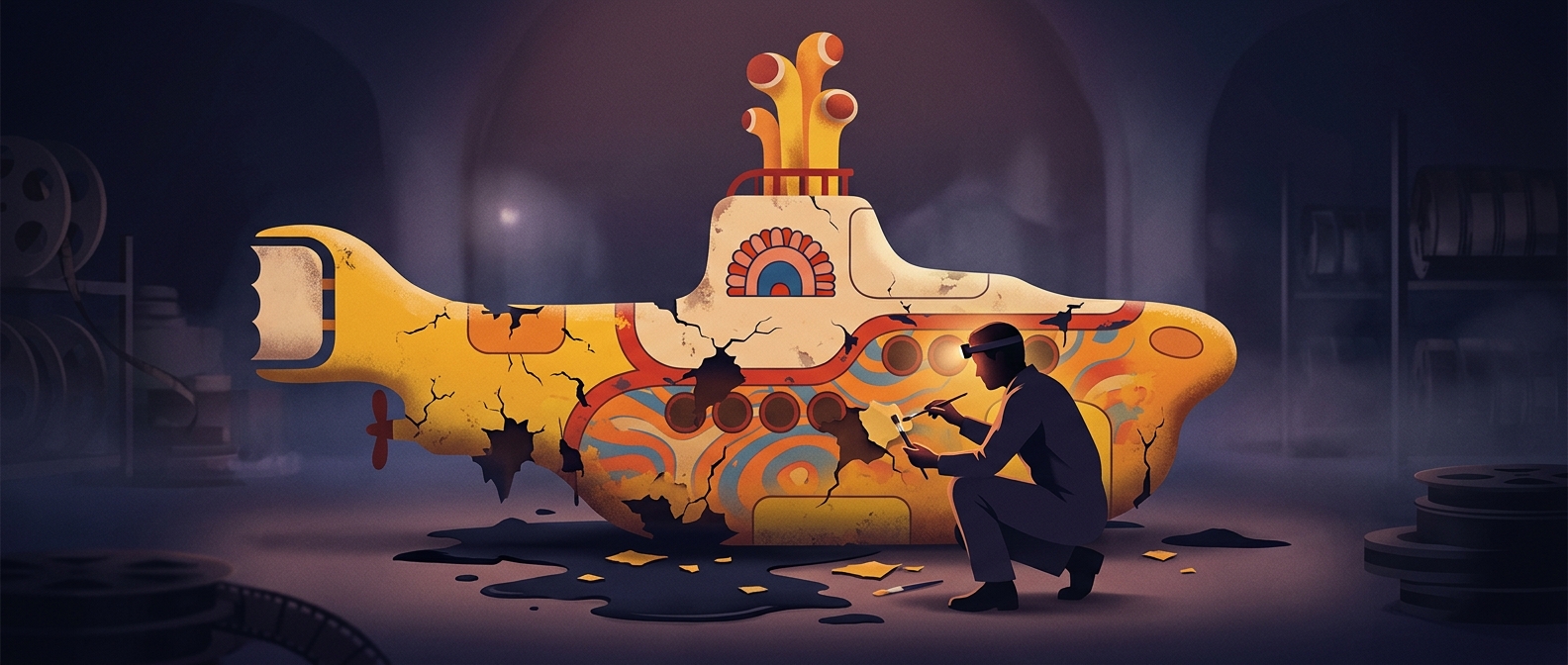 Cheap paint nearly erased Yellow Submarine's colors