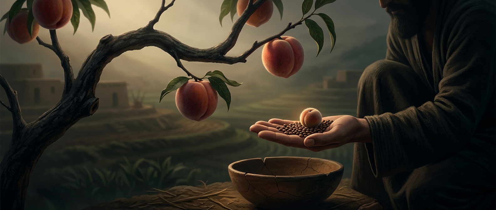 Peaches once looked like tiny fuzzy cherries