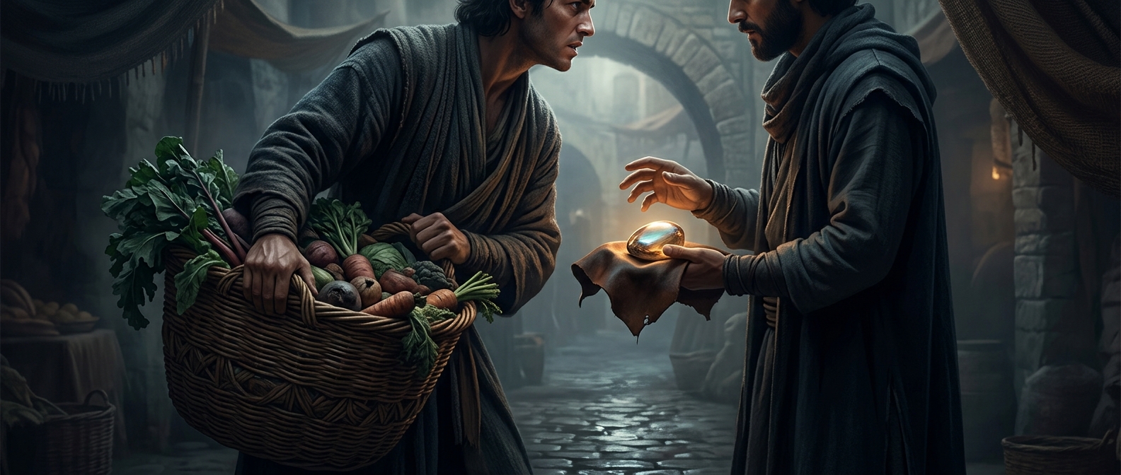 When trading vegetables meant arguing over a rock