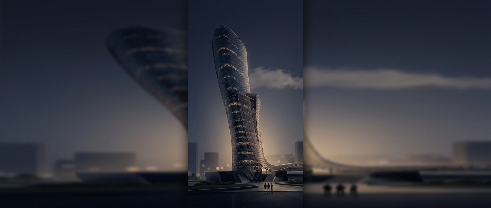 Abu Dhabi skyscraper intentionally leans at 18 degrees