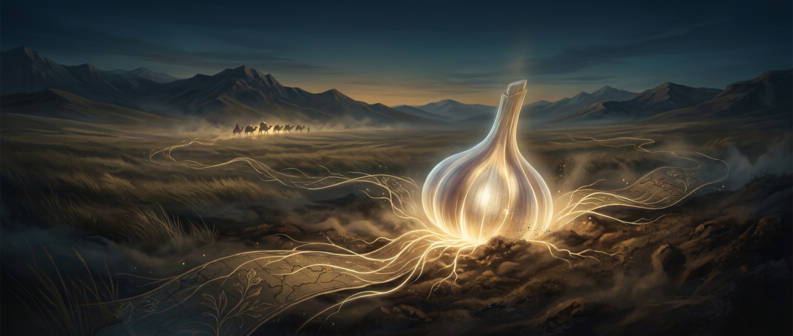 Garlic bulbs originated across Central Asian regions