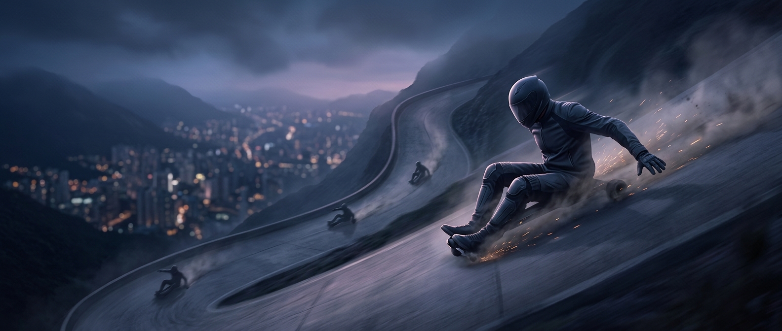 The extreme sport of drifting downhill on tricycles