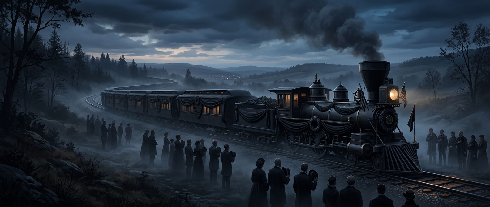 Lincoln's funeral train crossed the country in black