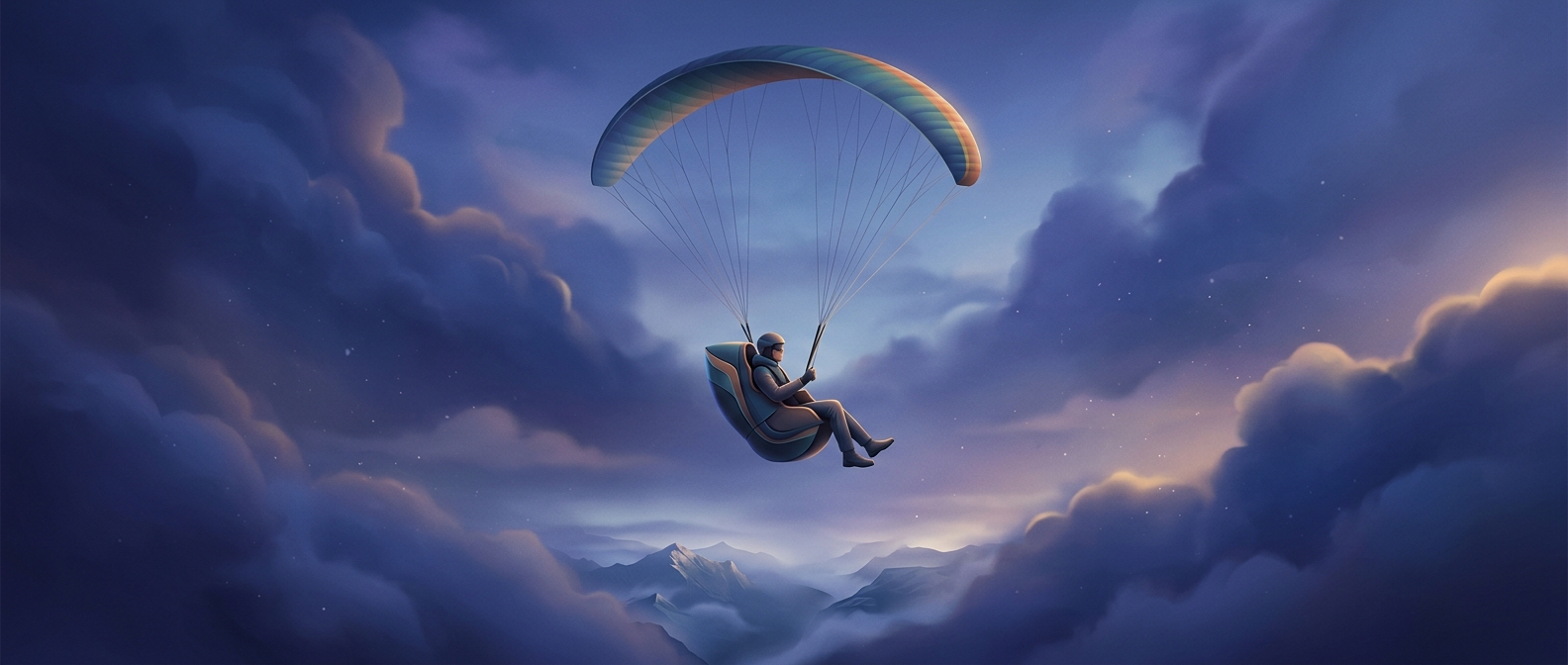 Paraglider harnesses double as protective seats