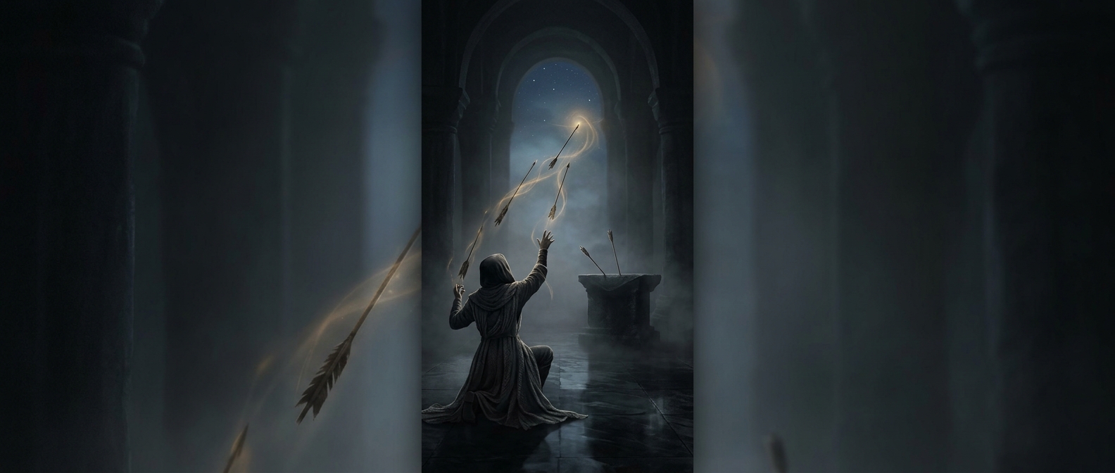 Belomancy tosses sharp arrows to find direction